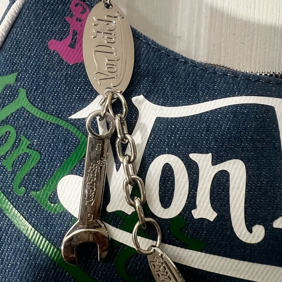 Von Dutch Multicolor Denim Shoulder Bag NWT - Picture 3 of 5